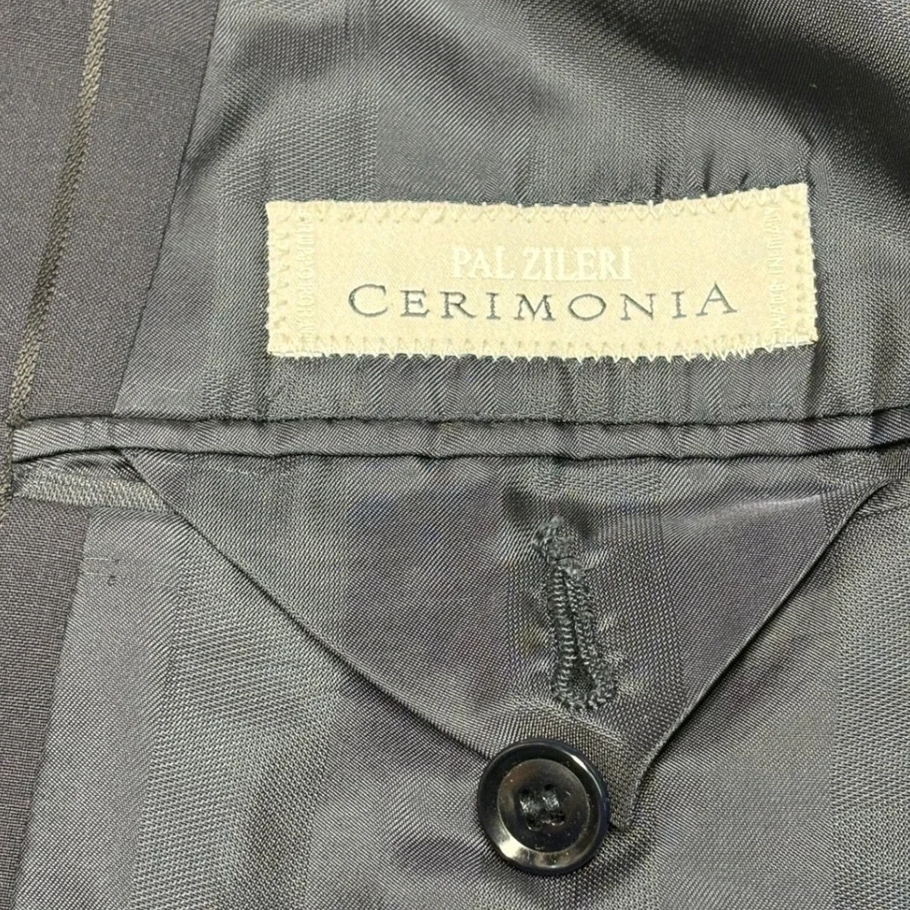 Pal Zileri Cerimonia Mens Navy Pinstripe  100s Wool Blazer‎ Italy 54R Eu 44R US